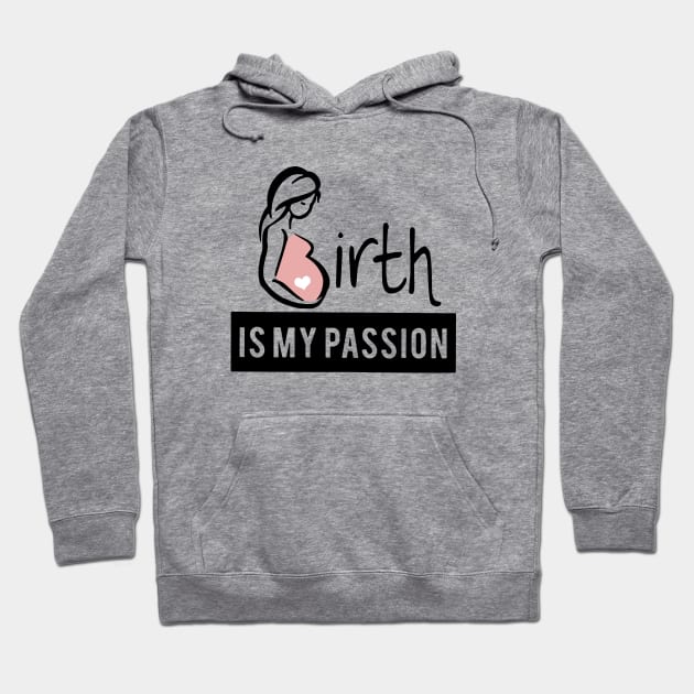 Midwife Birht Is My Passion Premium Fit Mens Tee Pregnant Mom Hoodie by hathanh2